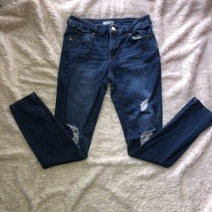 Dark wash skinny jeans